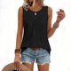 thumbnail image 4 of Mujeres Blusas de Verano Cuello en V Cuello de Color Sólido Mangas Tank Top Casual, Blusas sin Mangas para las Mujeres, 4 of 6