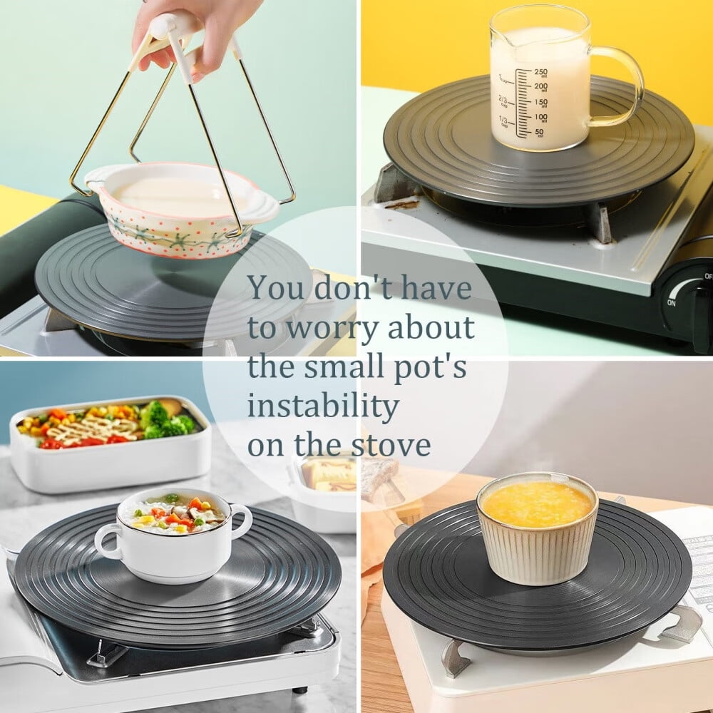 Gas Stove Diffuser Set of 2,9.3'' & 11'' Range Heat Diffuser Plate,Aluminum Gas Reducer Flame Guard Simmer Ring Plate,Round Fast Defrosting Tray,Protects Pot Cookware Accessories