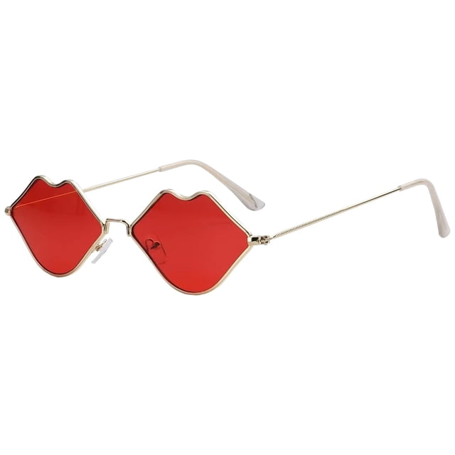 pstuiky Décorations de Scènes Extérieures Lunettes de Soleil Mode Plus Simples Lunettes de Soleil Lèvres Lunettes de Soleil Drôles Exagérées Lèvres Rouges Lunettes de Soleil à Éclats Océan Vente de Lunettes de Soleil