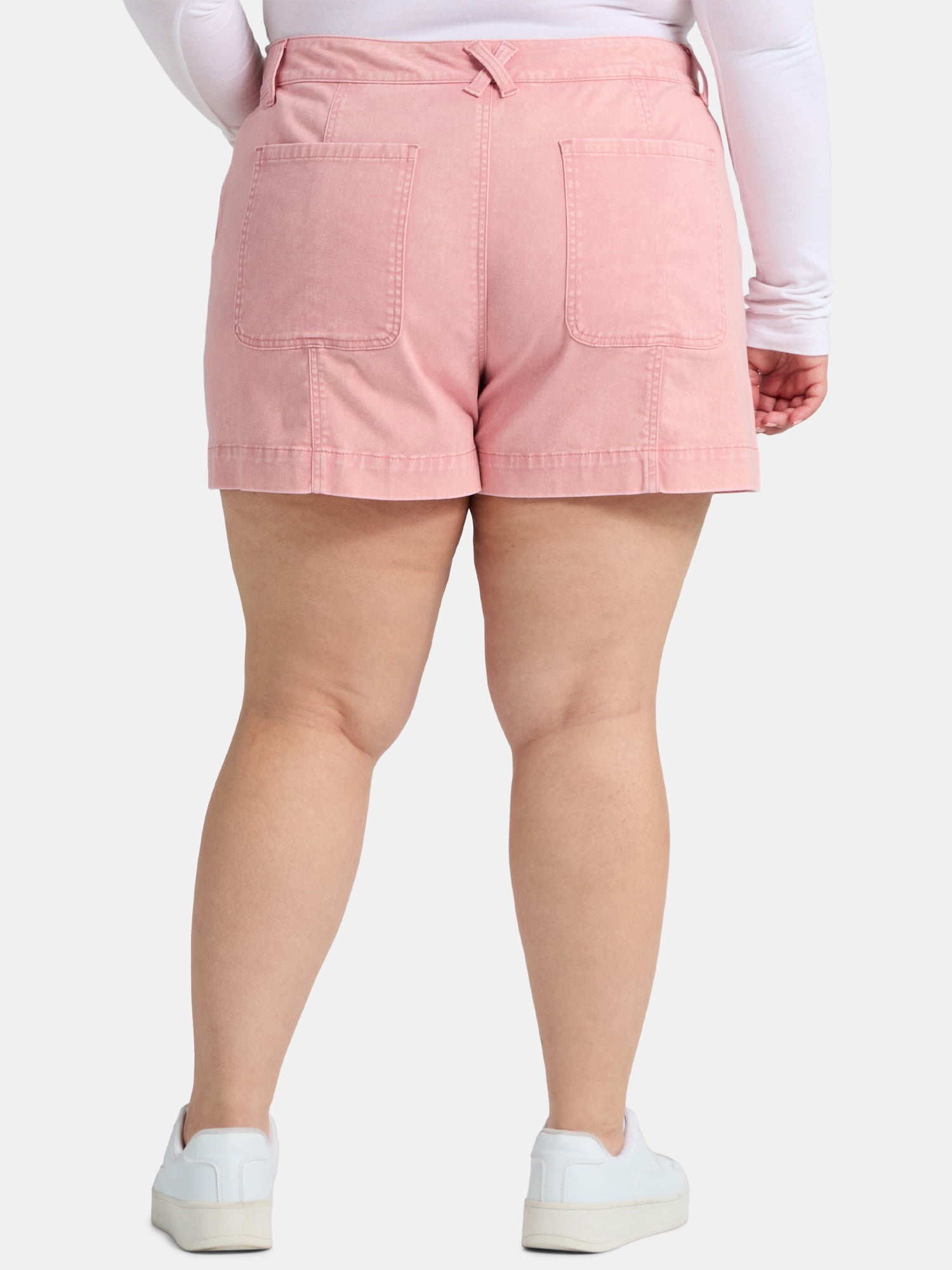 Terra & Sky Women's Plus Utility Shorts, 4” Inseam, Sizes 14W-24W
