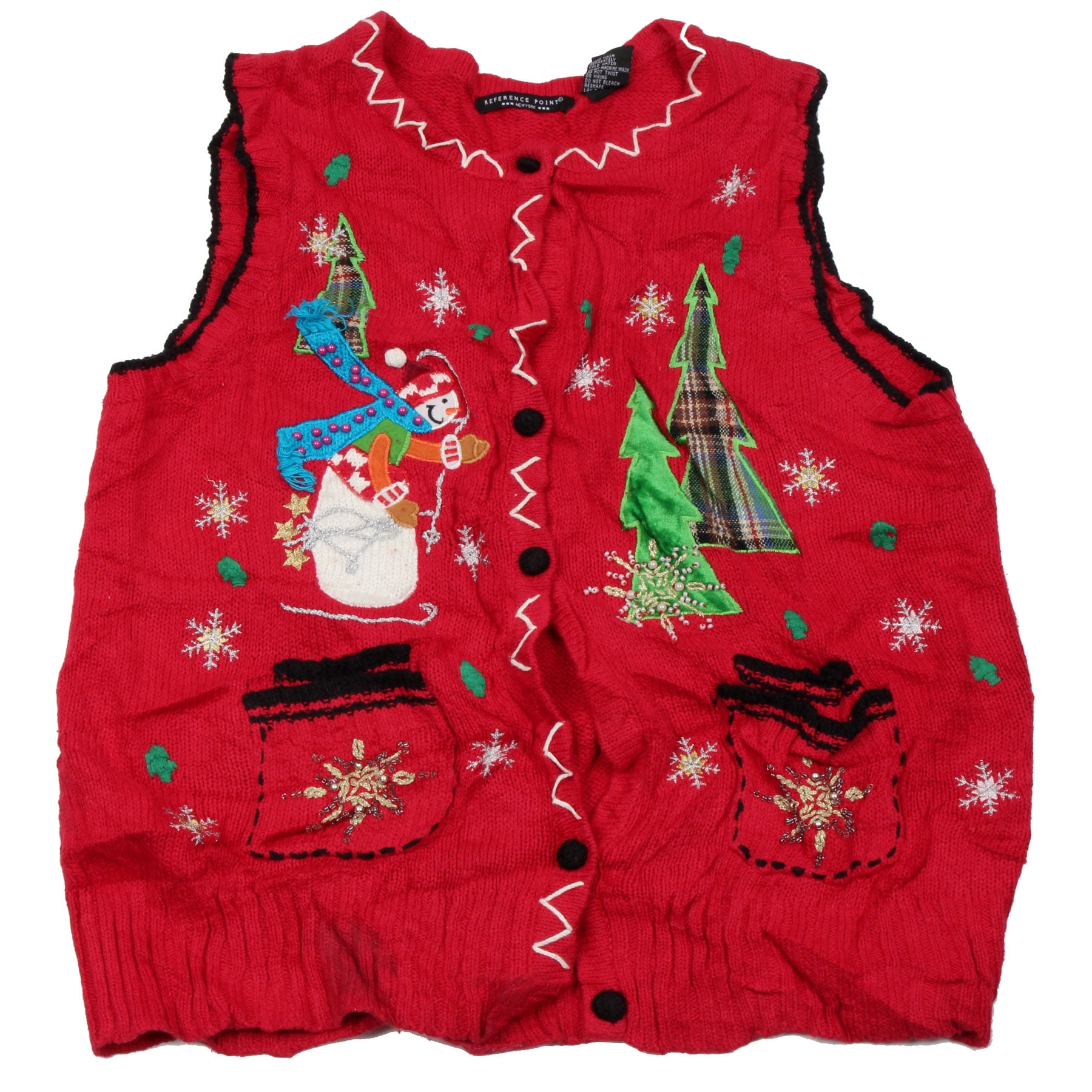 ladies red sweater vest