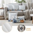 thumbnail image 6 of Blue Pumpkins Fall Outdoor Pillow Covers 20"x12" Set of 2,Waterproof Throw Pillow Covers for Patio Furniture,Coastal Thanksgiving Summer Botanical Decorative Cushion Pillowcases for Garden Couch Sofa, 6 of 9