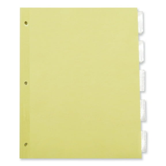 Universal UNV20831 11 in. x 8-1/2 in. Insertable Tab Index with 5 Clear Tabs - Buff (24/Box)
