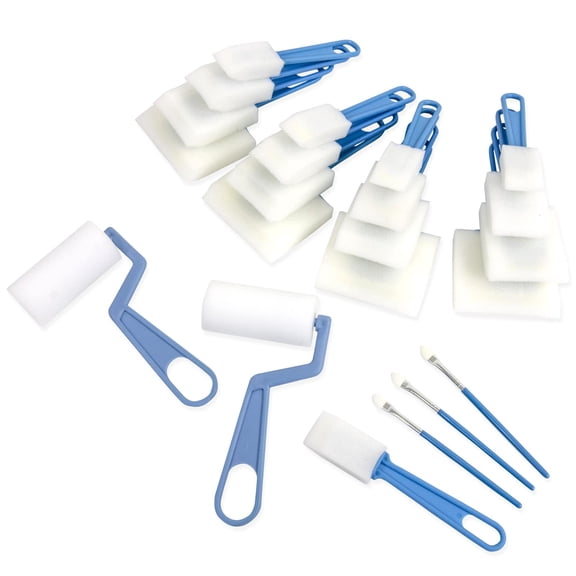 22 Piece Super Value Foam Brush Set by Artist's Loft - Ideal for Varnishing - Staining - Painting - Arts & Crafts - 1 Pack