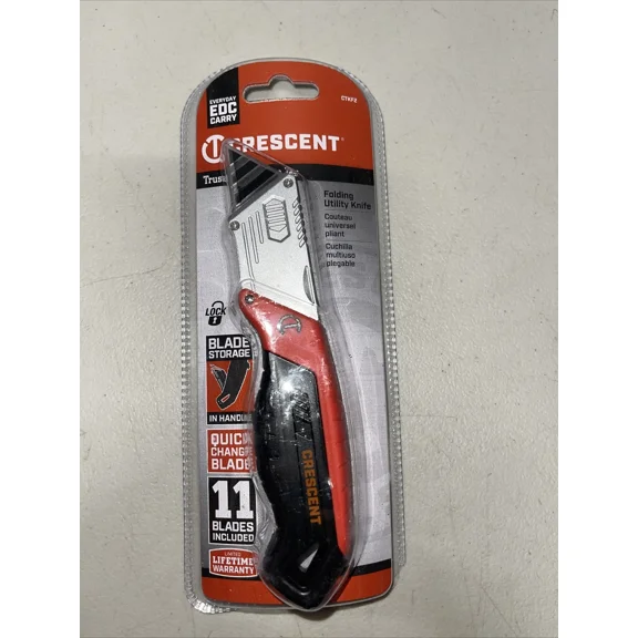 Crescent Folding Utility Knife, Ctkf2, 11 Blades Included, Quick Change Blade