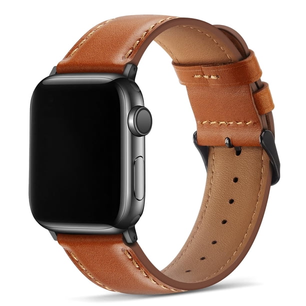 Correa de reloj Tasikar de piel auténtica de 42 mm para Apple Watch