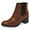 Brown, variant on Women Classic Round Closed Toe Mid Block Heel Chelsea Boots Elastic Pull On Ankle Booties Comfy Dressy Shoes Size 14 Red