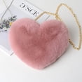 thumbnail image 4 of Cellphone Purse Plush Heart Shaped Crossbody Bag with Chain, 4 of 5