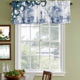 thumbnail image 4 of Nautical Blue Octopus Valances for Windows, Decorative Rod Pocket Window Valance Curtains, Coastal Ocean Summer Boat Short Curtain Drapes for Kitchen/Bathroom/Living Room, 2 Panels, 42" W x 18" L, 4 of 8