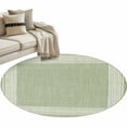 thumbnail image 2 of Light Green Geometric 3ft Round Rug, White Greek Key Design Burlap Modern Art Non-Skid Rubber Backing Large Area Rugs - Living Room Bedroom Home Office, Indoor Floor Mat Carpets Washable Rug, 2 of 9
