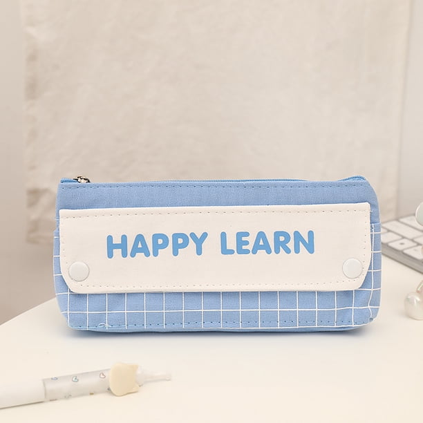 Estuche de lona para lápices | Bolsa de papelería con cremallera de gran capacidad para estudiantes | Organizador de útiles escolares para lápices, bolígrafos y gomas de borrar