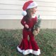 thumbnail image 4 of leyfeng Conjunto de ropa navideña para niñas encantadoras Traje de Papá Noel de terciopelo coralino con parte superior de campana inferior de manga larga, 4 of 8