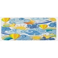 thumbnail image 1 of Sky Kitchen Mat, Theme Clouds Smiling Sun Airplanes and Balloons Illustration Print, Plush Decorative Kitchen Mat with Non Slip Backing, 47" X 19", Yellow and Pale Blue, by Ambesonne, 1 of 1