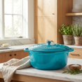 thumbnail image 2 of Cacerola holandesa Zulay Kitchen 5 L de hierro fundido esmaltado azul claro, 2 of 9