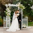 thumbnail image 2 of Ktaxon PVC Garden Arch 7Ft Garden Arch Arbor w/ Door for Climbing Plant Outdoor Wedding, 2 of 7
