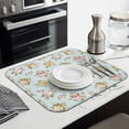 thumbnail image 3 of Pioneer Flower Floral Print Pattern Kitchen Dish Drying Mat 1 Pack, Ultra Absorbent Microfiber Drainer Mat, 16"x18", 3 of 6