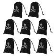 thumbnail image 4 of Pirate Pinata Loot Bags Black Polyester Drawstring Closure Halloween Party 8Pcs, 4 of 6
