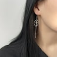 thumbnail image 3 of Eosunjian 1 Pair Women Hanging Earrings Long Tassel Exaggerated Hollow Out Flower Lightweight Anti-slip Ear Jewelry Lady Prom Cocktail Party Dating Dangle Earrings Silver, 3 of 13