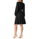 thumbnail image 3 of Vestido midi A-Line Inspire Chic para mujer, vestido de cuello en V texturizado con cruce, talla XS, negro, 3 of 6