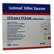 BSN Medical Cutimed Siltec Sacrum Foam Dressing, 17.5 cm x 17.5 cm (7 in x 7 in), Box of 5