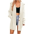 thumbnail image 1 of AherBiu Long Cardigans for Women Trendy Fall Hooded Outerwear Button down Open Front Jacket 2024 Clothes, 1 of 4
