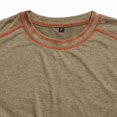 thumbnail image 6 of JULMCOMO T Shirts for Men Crew Neck Short Sleeve Regular Fit Contrast Seam Stitching Summer Shirt Casual Classic Tees Khaki M, 6 of 7