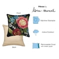 thumbnail image 3 of Liora Manne Marina Secret Garden Indoor Outdoor Decorative Pillow Black, 3 of 5