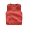 thumbnail image 2 of Boys Girls Knit Vests,Kids Preppy Casual Cable Knit Sleeveless V-Neck Cartoon Embroidered Knit Vest Tops, 2 of 4
