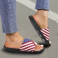 thumbnail image 5 of Psesaysky Women's Casual Sandals with Flag Stripes Summer Outdoor Slip-on Sandals House Slipper Comfortable Lightweight Slippers for Family Black Sole Size 7.5, 5 of 7