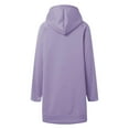 thumbnail image 6 of Long Hoodies for Women with Pocket Side Split Drawstring Loose Hooded Sweatshirt Mini Dress Plain Pullovers (XL, Purple), 6 of 6