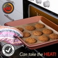 thumbnail image 4 of NutriChef, Baking Sheet, Cookie, Baking Pan, Sheet Pan, Baking Tray, Oven Tray, Nonstick, Cookie Sheets for Baking Nonstick, Kitchen Set, Home Essentials, Baking and Cooking, Rose Gold, 2 pc, 4 of 9