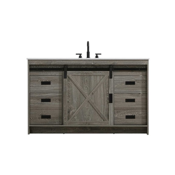 Elegant Kitchen and Bath Austin 54 inch Single Bathroom Vanity in Rustic Grey