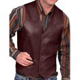 thumbnail image 3 of Gilet en Faux Cuir Cowboy Mode Automne pour Hommes, 3 of 3