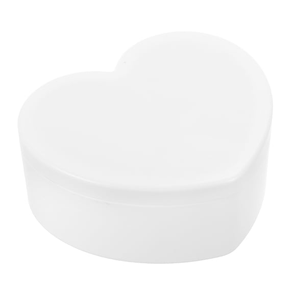 UPGRATOR Heart Shape Jewlery Box Heart Shaped Jewelry Box White Plastic 1Set