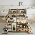 thumbnail image 4 of jejeloiu Safari Bear Tiger Full Size Comforter Sets,Jungle Wildlife Bedding Comforter Set,Rustic Farmhouse Cabin Bedding Sets,Microfiber Bedroom Decoration Reversible,3 Pieces, 4 of 8