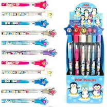 TINYMILLS 24 Pcs Penguins Multi Point Stackable Push Pencil Assortment with Eraser for Winter Themed Party Favor Ice Skating Party Favors Classroom Rewards Carnival Prizes