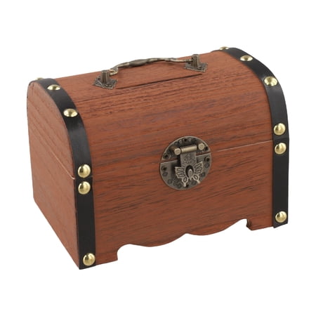 14.5*10*9.5cm Wooden Money Box With Lock And Key Secure Wood Piggy Bank For Saving Money Home Storage Boxes Bins Accessories