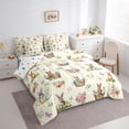 thumbnail image 2 of Erosebridal Farm Animal Rabbit 7-Piece Bedding Comforter Set,Rustic Blossom Flowers Kawaii Butterflies King Bedding Sets For Kids Girls Reversible, 2 of 7