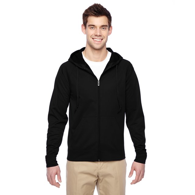 Adulto 6 oz. DRI-POWER® SPORT Sudadera con capucha y cremallera completa NEGRO 2XL Jerzees PF93MR