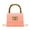 Pink, variant on Women's Fashion Crocodile Pattern Small Square Bag - Bamboo Handle Design