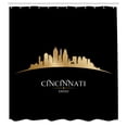 thumbnail image 3 of Ambesonne Cincinnati Shower Curtain, Skyscrapers Monumental, 69"Wx70"L, Charcoal Grey Pale Brown, 3 of 5