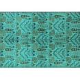 thumbnail image 1 of Ahgly Company Indoor Rectangle Oriental Turquoise Blue Industrial Area Rugs, 2' x 5', 1 of 4