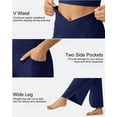 thumbnail image 3 of G4Free Wide Leg Pants for Women 29'' Loose Yoga Capri Pants Cross High Waist Dance Palazzo Casual Pants with Pockets, 3 of 7