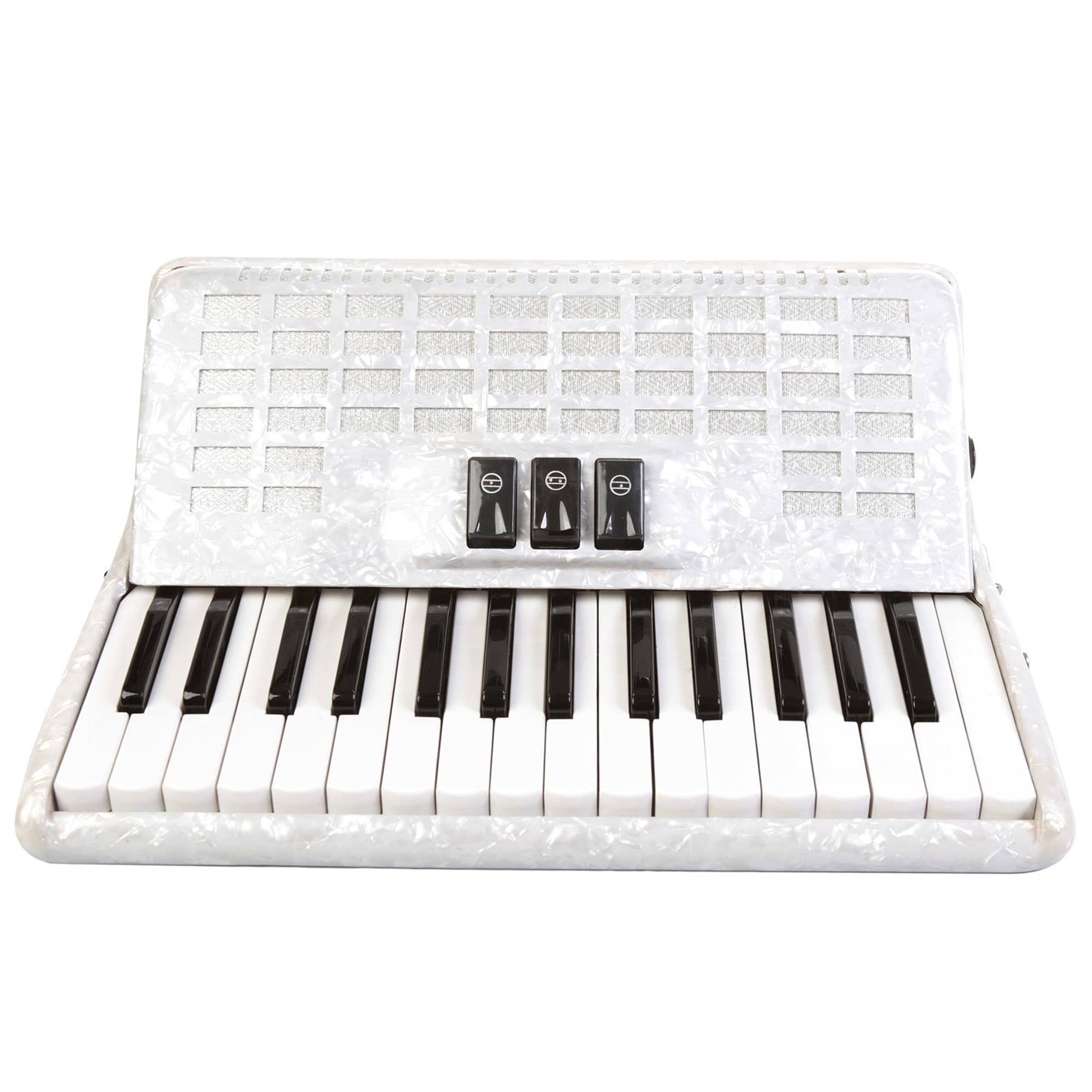 Rossetti Piano Accordion 32 Bass 30 Keys 3 Switches, White