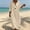 Beige, variant on Women's Solid Midi Dress, Cowl Neck 3/4 Sleeve Button Detail Loose Casual Dress with Side Pockets for Summer Daily Outfits Beige XL(XL)