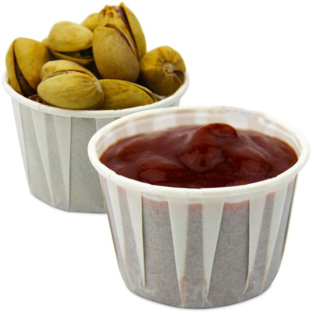 2 oz Treated Paper Souffle Portion Cups for Condiments Samples Medicine Measuring Jello Shots