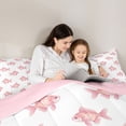 thumbnail image 4 of Feelyou Girly Watercolor Fish Queen Comforter Set for Ladies, Sea Beast Bedding Comforter Set, Blush Hue, Pink Reversible, 3pcs, 4 of 6