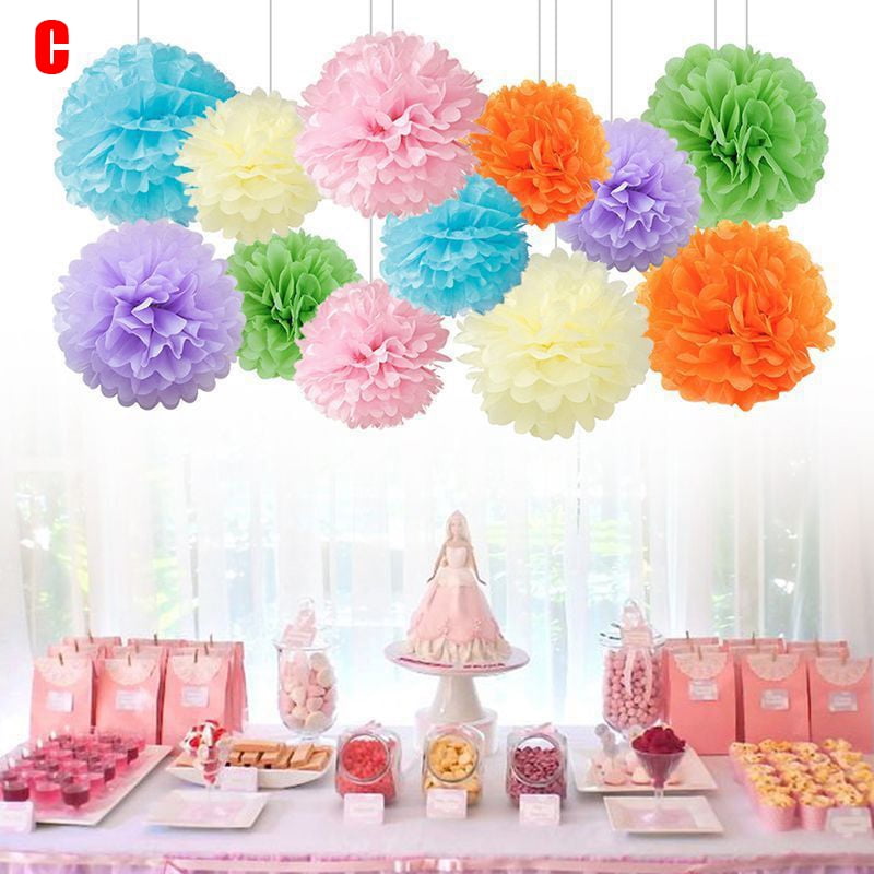 10pc 6" Tissue Paper Pom Poms Flower Balls Wedding Decoration Party Baby Shower 