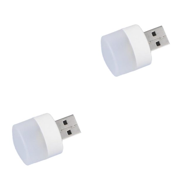 maskred USB Plug Lamp 6500K 3000K Lighting Device Table Computer Charging LED Book Lamps ABS Wear-resistance Reading Light Warm Light 2Set