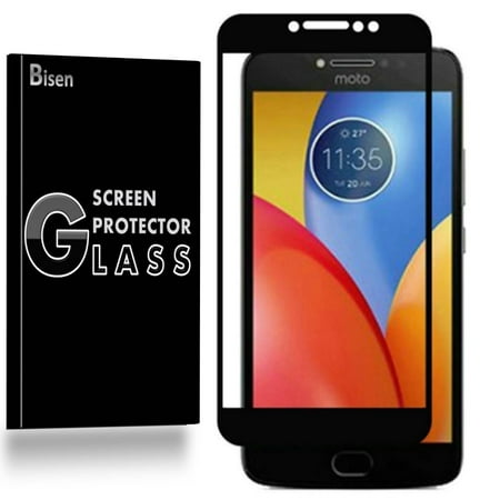 Motorola Moto E4 Plus [BISEN] Tempered Glass [Full Coverage] Screen Protector, Edge-To-Edge Protect, Anti-Scratch, Anti-Shock, Shatterproof, Bubble Free